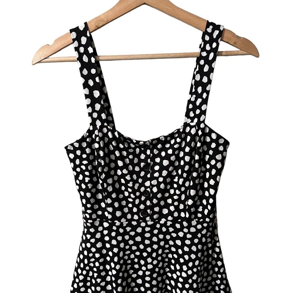 Nine Britton Renie Dress Size Small Soft Brushed Knit Skater Black Spotted Polka - Picture 4 of 8